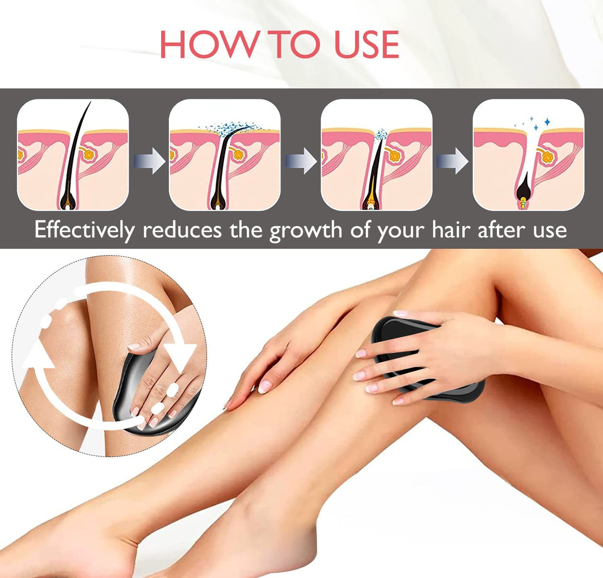 Crystal Hair Remover β Painless Hair Removal & Gentle Exfoliating Tool for Smooth Skin