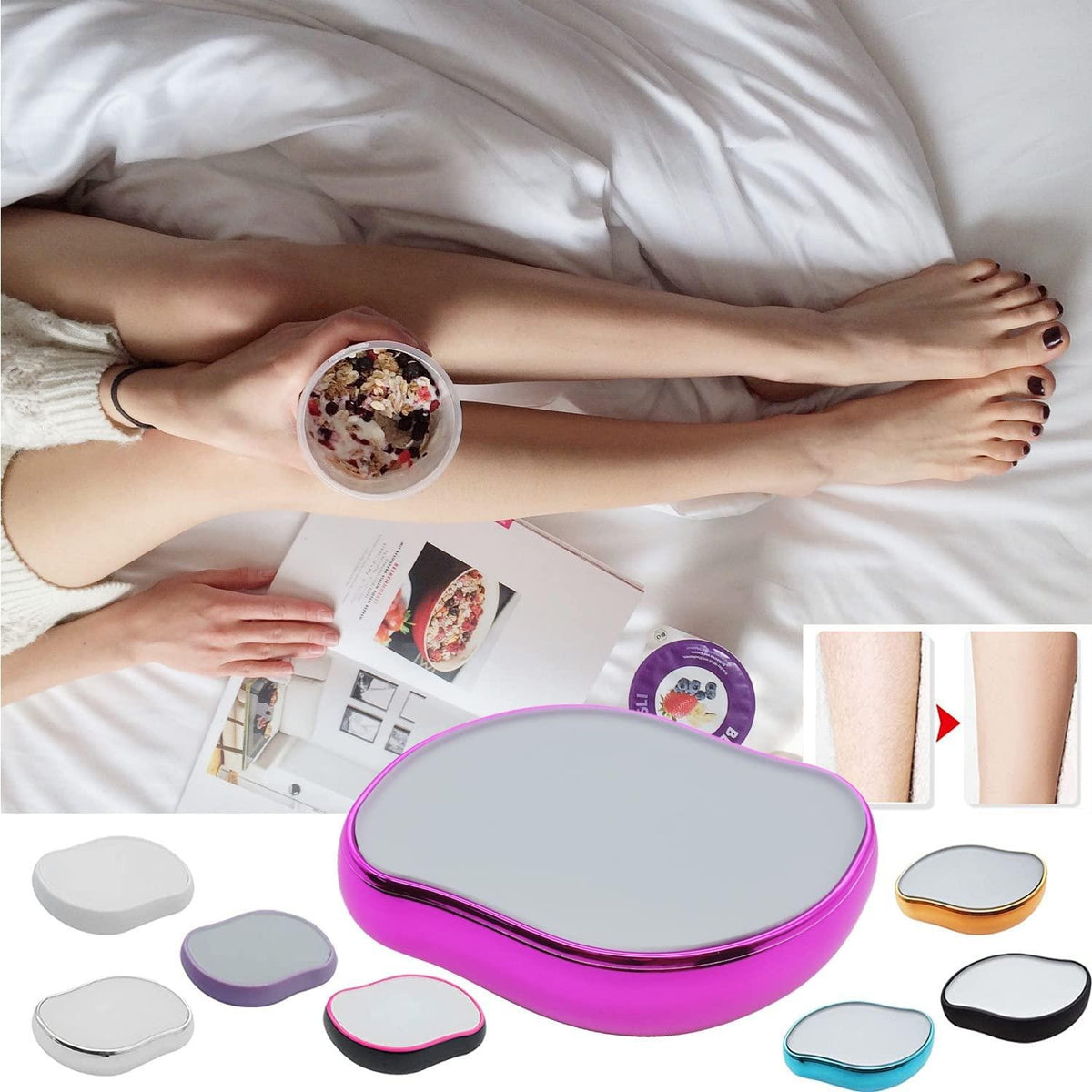 Crystal Hair Remover β Painless Hair Removal & Gentle Exfoliating Tool for Smooth Skin