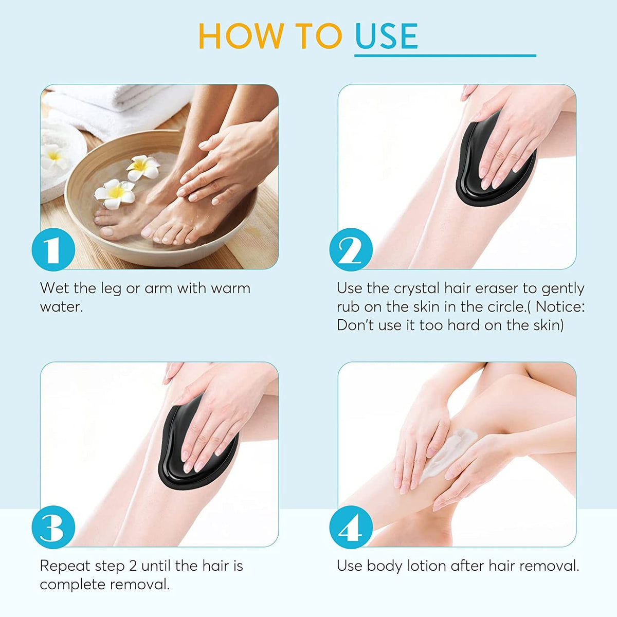 Crystal Hair Remover β Painless Hair Removal & Gentle Exfoliating Tool for Smooth Skin