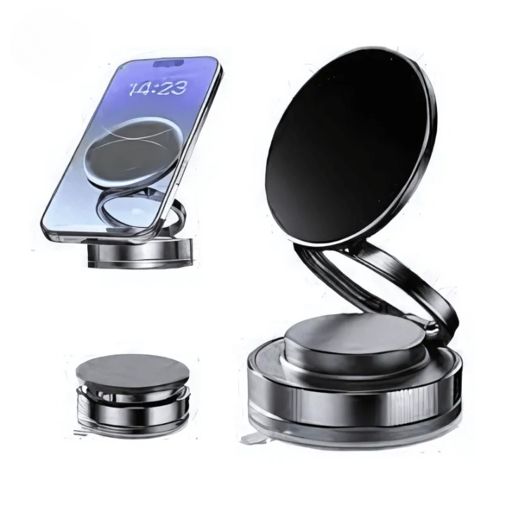 Magnetic Suction Cup Phone Holder – Foldable 360° Swivel Mobile Stand