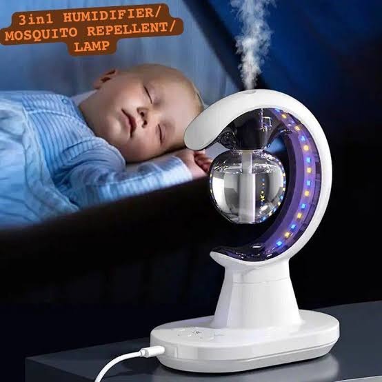 3-in-1 Electric Mosquito Repellent, Air Humidifier & LED Night Lamp – Home & Office