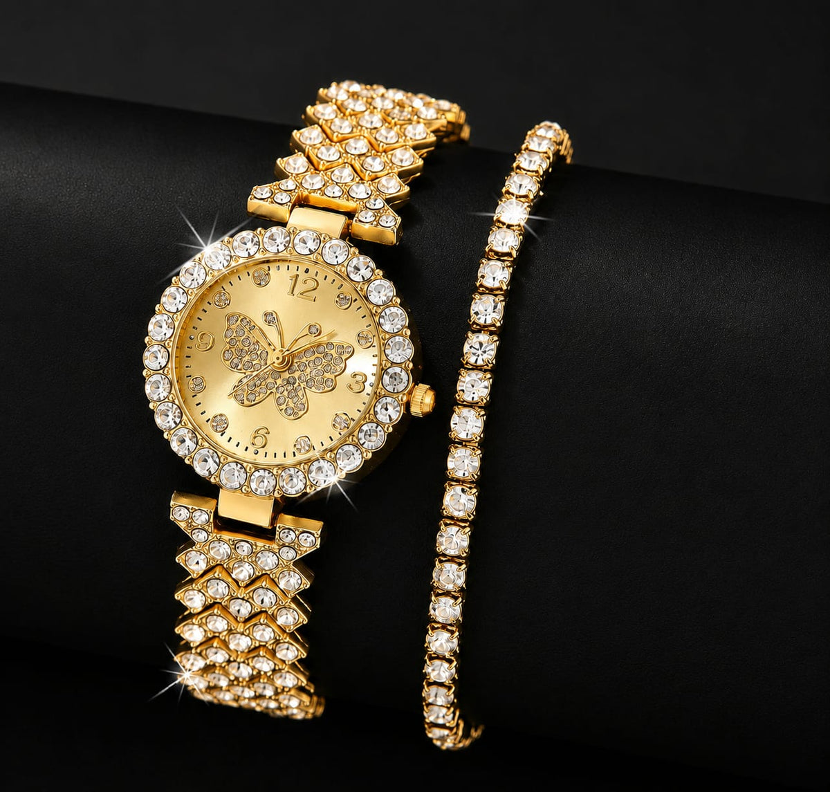 Women's Butterfly Quartz Watch & Bracelet Set – Elegant Fashion Accessory Gift