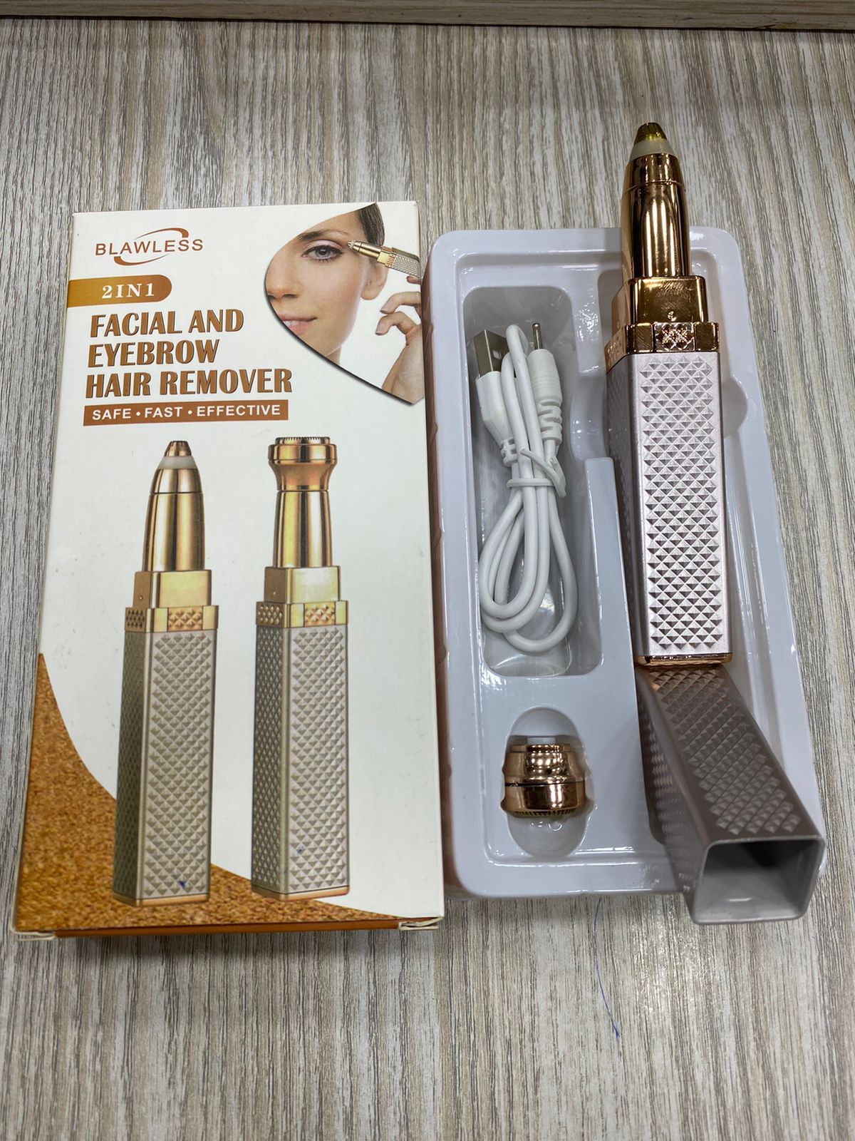 2-in-1 USB Rechargeable Eyebrow Trimmer – Facial Hair Remover for Women