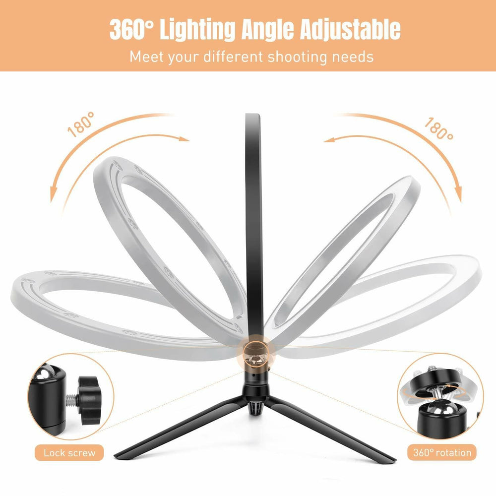 Dual Phone Clip Ring Light – Adjustable LED Selfie Light with Tripod Stand for Live Streaming