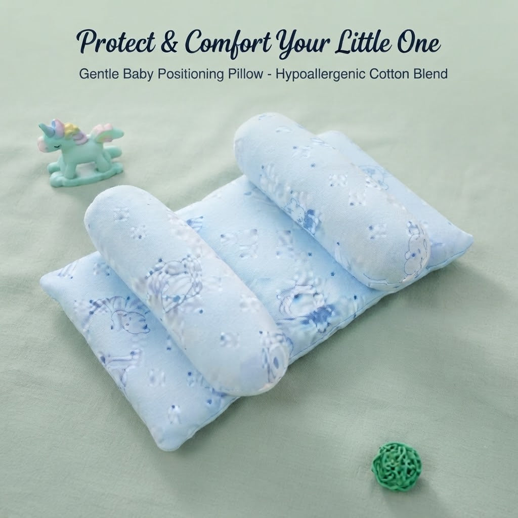 Newborn Baby Pillow – Soft Infant Head Support Pillow (Random Color & Design)