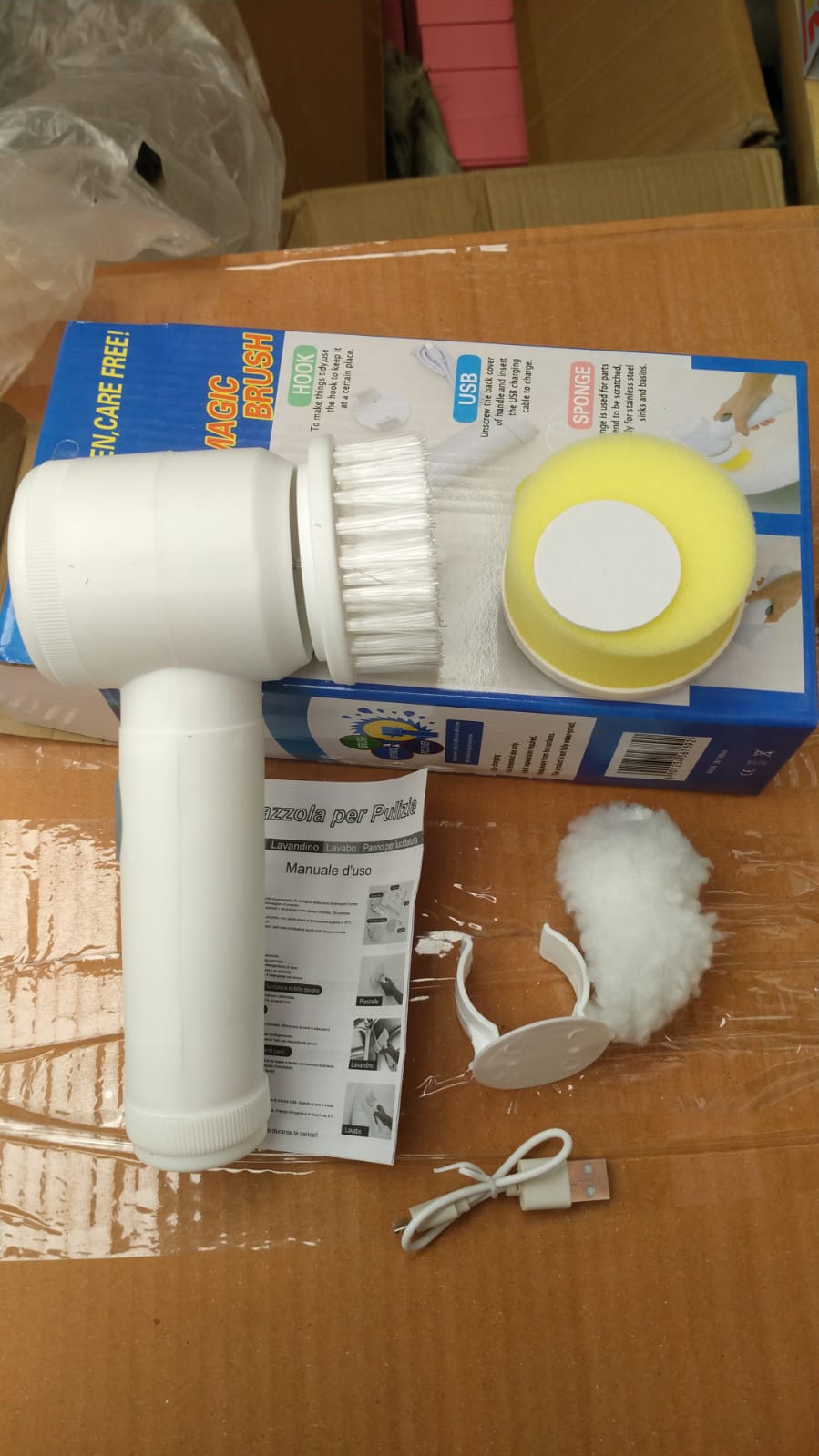 5-in-1 Electric Cleaning Brush – Rechargeable Cordless Scrubber for Kitchen & Bathroom