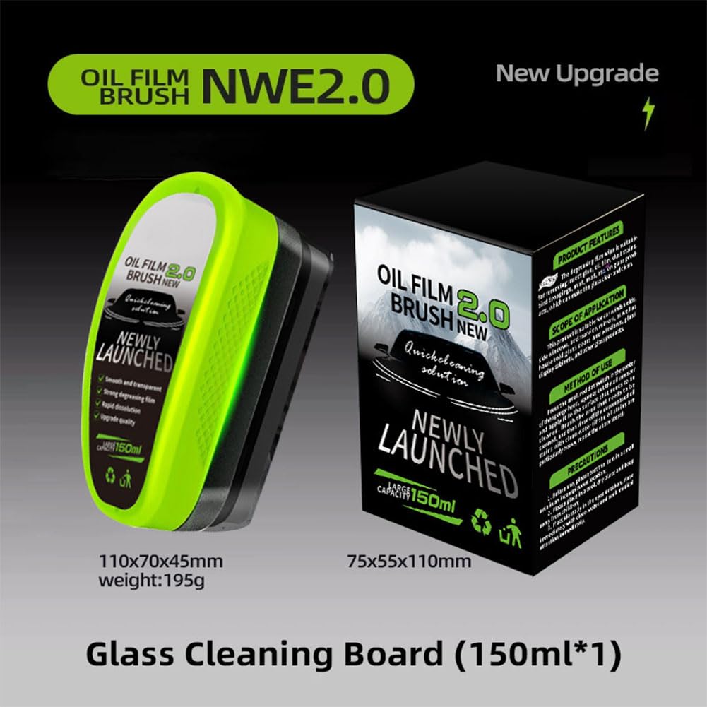 Oil Film Cleaning Brush 2.0 β Car Windshield & Glass Cleaner with Extra Liquid