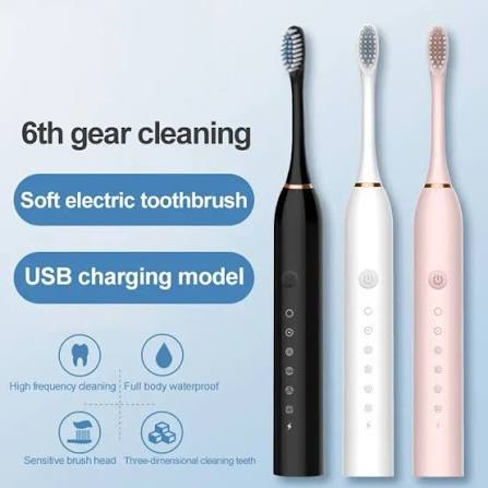 Rechargeable Electric Toothbrush β USB Charging Oral Care Brush with 2 Extra Heads