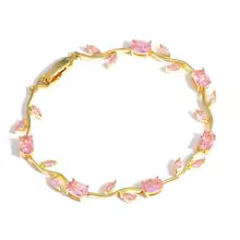 Tulip Bracelet for Women β Elegant Stainless Steel Bracelet with Golden Finish