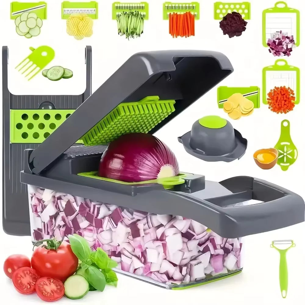 18-in-1 Vegetable Chopper Set β Manual Onion Slicer, Dicer, Grater & Potato Cutter
