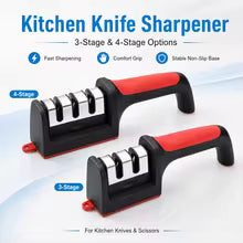 3-in-1 Knife Sharpener Set – 3-Stage Kitchen Knife Sharpener with Fruit & Vegetable Peeler