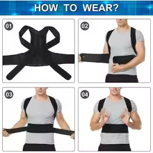 Adjustable Back Support Belt – Posture Corrector & Upper Back Shoulder Brace for Men & Women