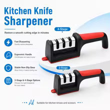 3-in-1 Knife Sharpener Set – 3-Stage Kitchen Knife Sharpener with Fruit & Vegetable Peeler