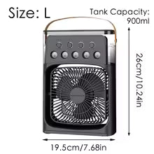 Portable Mini Air Cooler Fan with Water Spray – USB Powered 3-Speed Fan with LED Light