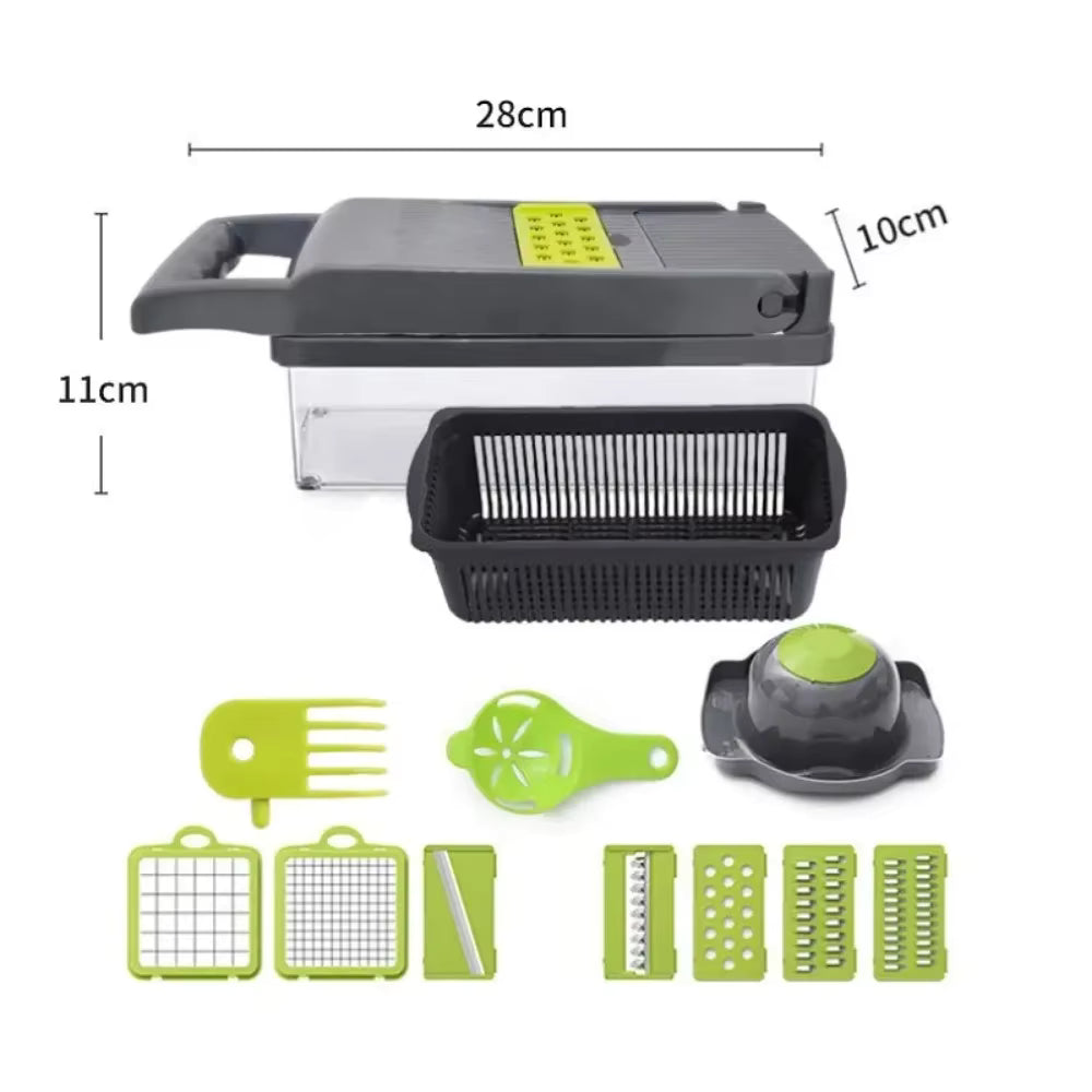 18-in-1 Vegetable Chopper Set – Manual Onion Slicer, Dicer, Grater & Potato Cutter
