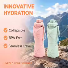 600ML Silicone Folding Water Bottle – Collapsible, Reusable & Leak-Proof Travel Bottle