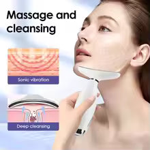 Rechargeable Face Massager – 3-Mode EMS Facial Beauty Device with 45°C Warm Therapy