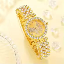 Women's Butterfly Quartz Watch & Bracelet Set – Elegant Fashion Accessory Gift