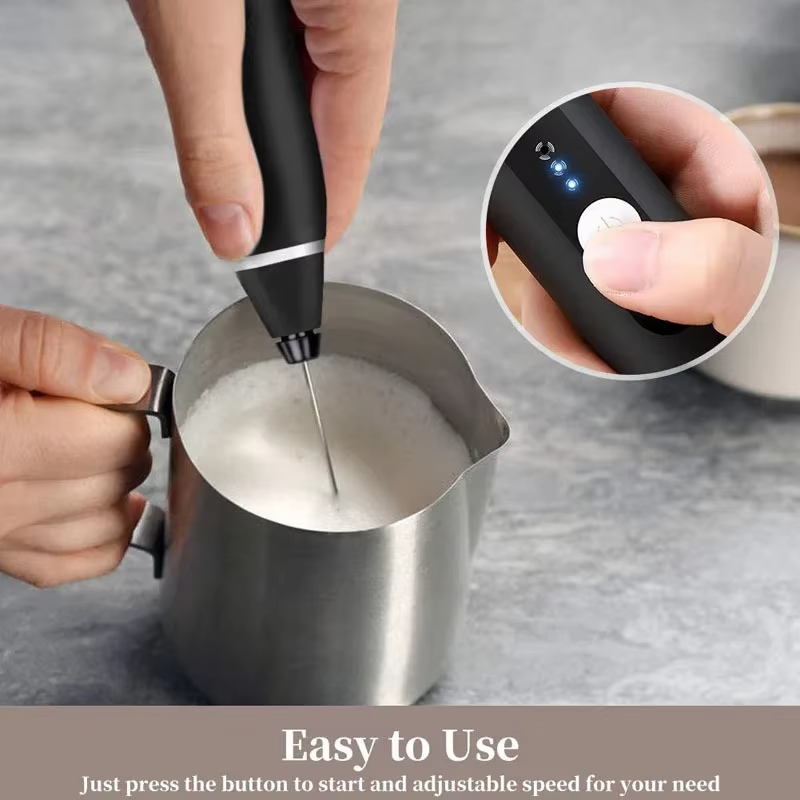 Electric Milk Frother – Handheld Coffee Beater & Mini Blender for Cappuccino, Latte & Drinks