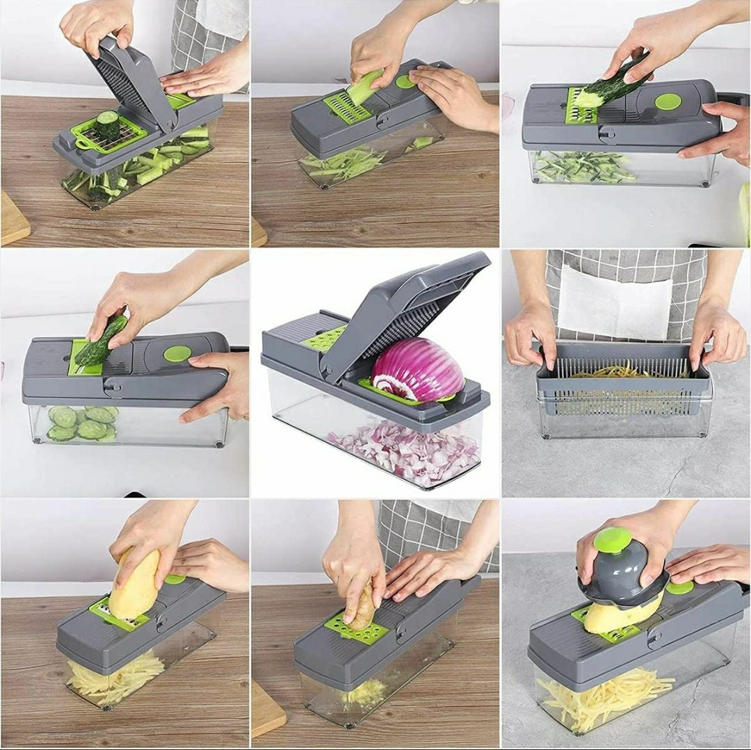 18-in-1 Vegetable Chopper Set β Manual Onion Slicer, Dicer, Grater & Potato Cutter