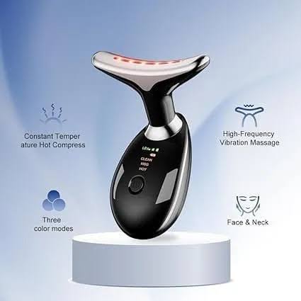 Rechargeable Face Massager – 3-Mode EMS Facial Beauty Device with 45°C Warm Therapy