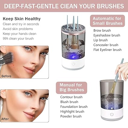 3-in-1 Electric Makeup Brush Cleaner – Automatic Brush Cleaning & Drying Machine