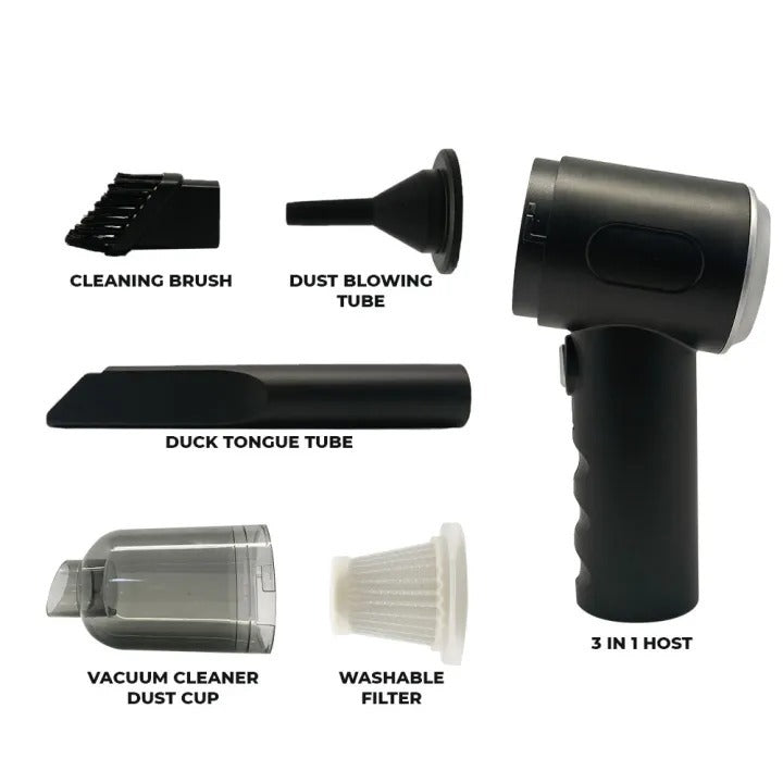 3-in-1 Portable Cordless Vacuum Cleaner – Handheld Dust Cleaner for Home, Car & Office