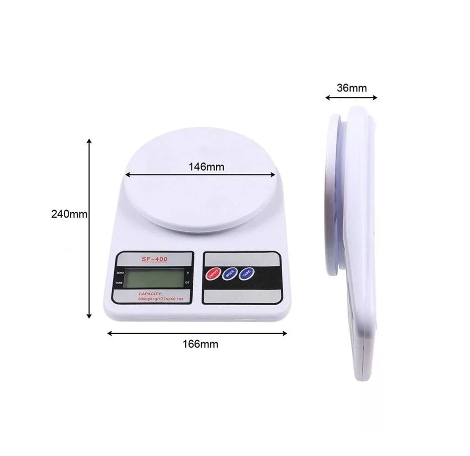 SF-400 Digital Kitchen Scale – 10kg Food Weight Scale with LCD Light, Tare & Cell