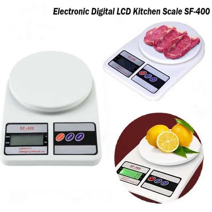 SF-400 Digital Kitchen Scale – 10kg Food Weight Scale with LCD Light, Tare & Cell