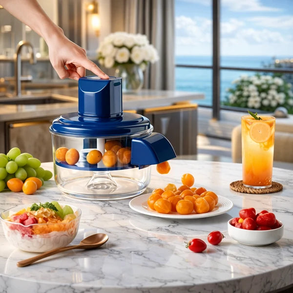 Multi-Functional Vegetable & Fruit Chopper – Manual Food Cutter with Bowl