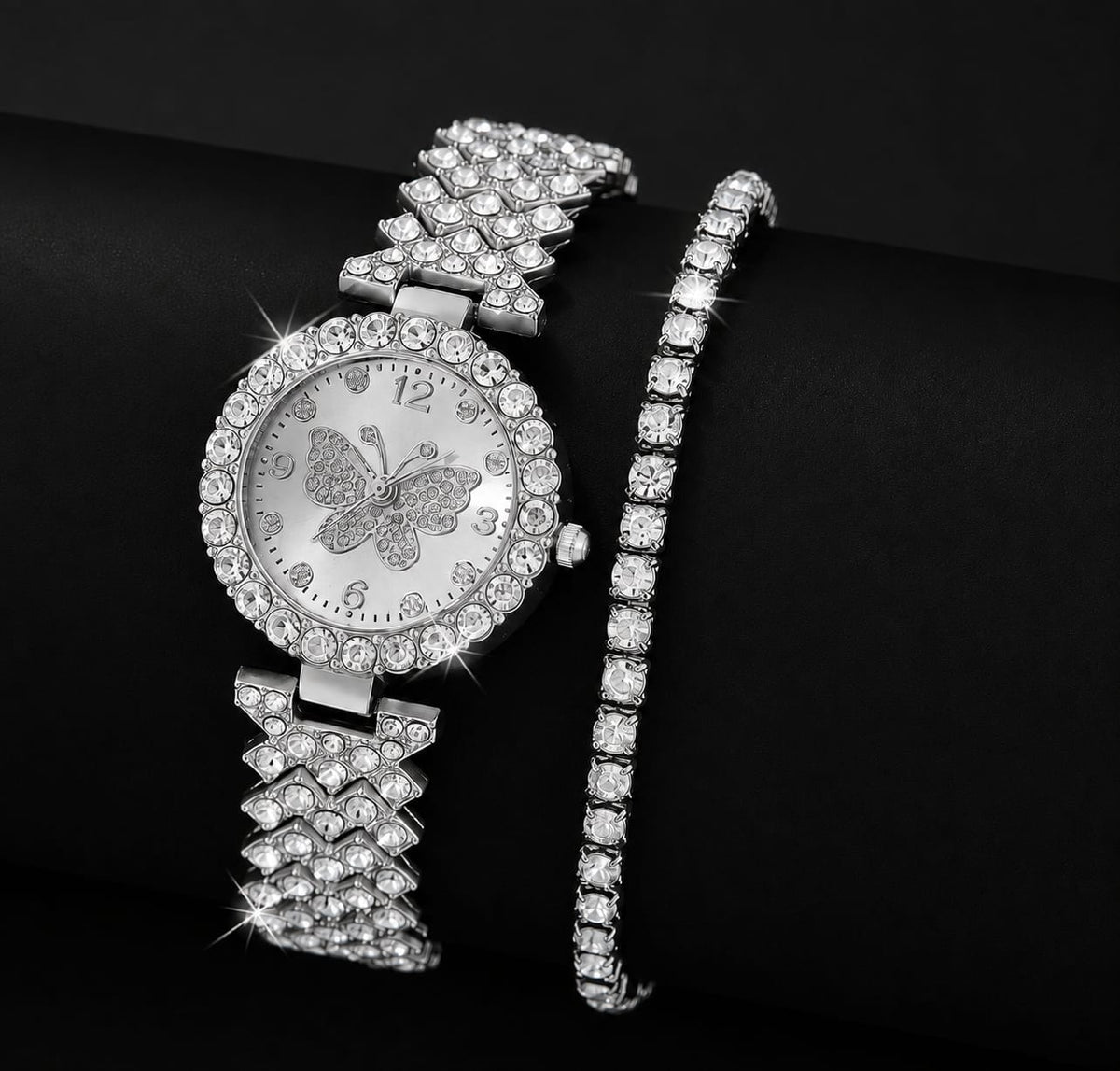 Women's Butterfly Quartz Watch & Bracelet Set – Elegant Fashion Accessory Gift