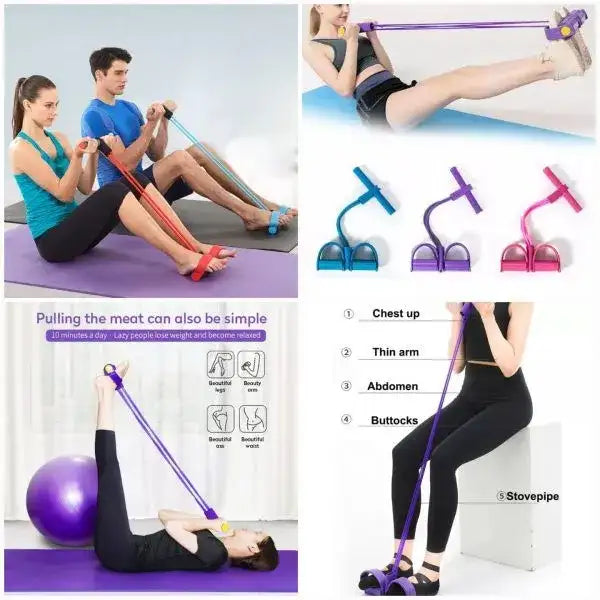 Rubber Pull Tummy Trimmer – Resistance Training Band for Home Workouts