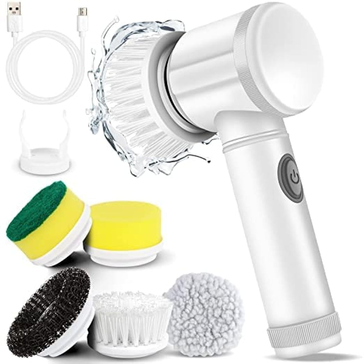 5-in-1 Electric Cleaning Brush – Rechargeable Cordless Scrubber for Kitchen & Bathroom