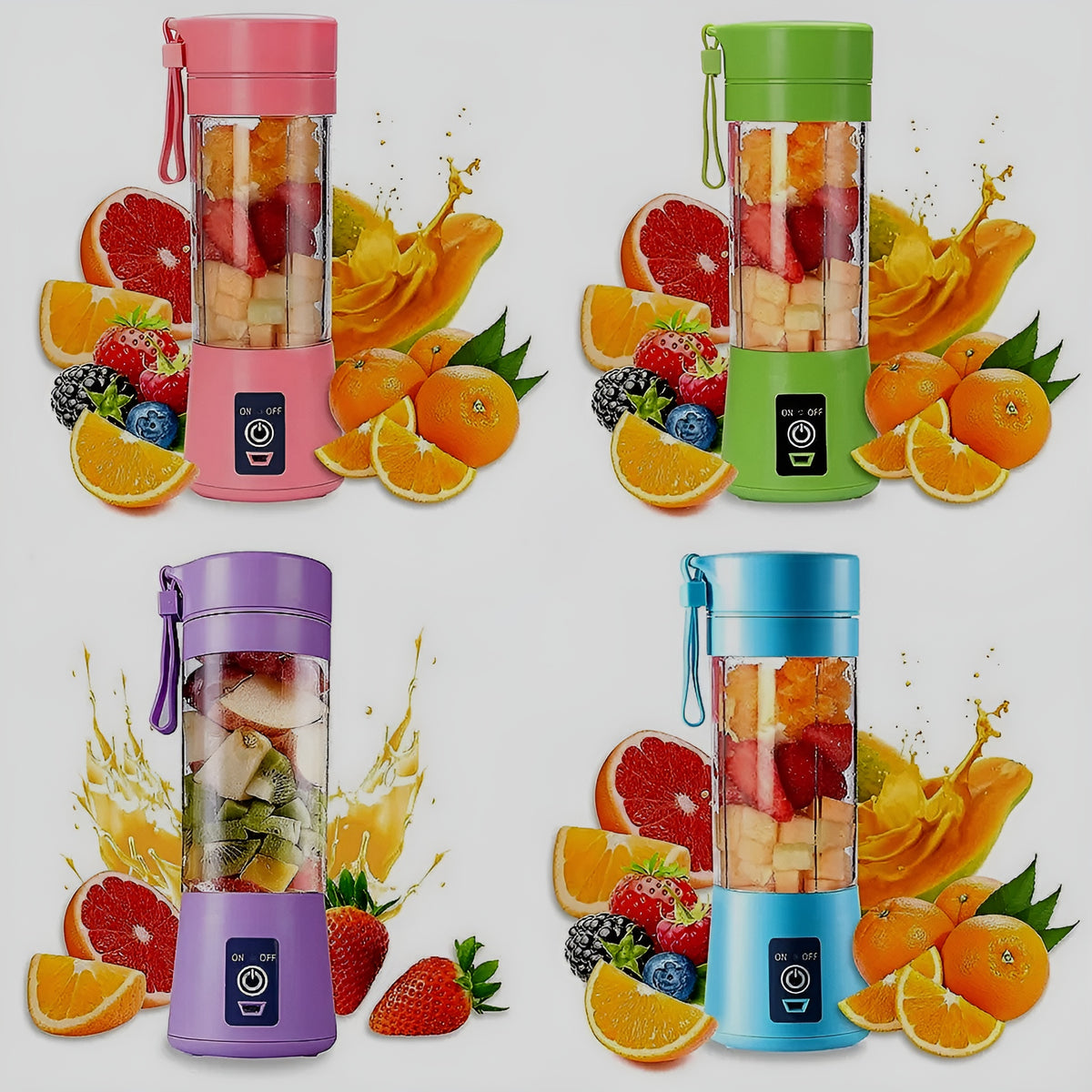 SEO Title  Rechargeable Mini Juicer Blender – 380ML Portable USB Blender with 6 Stainless Steel Blades