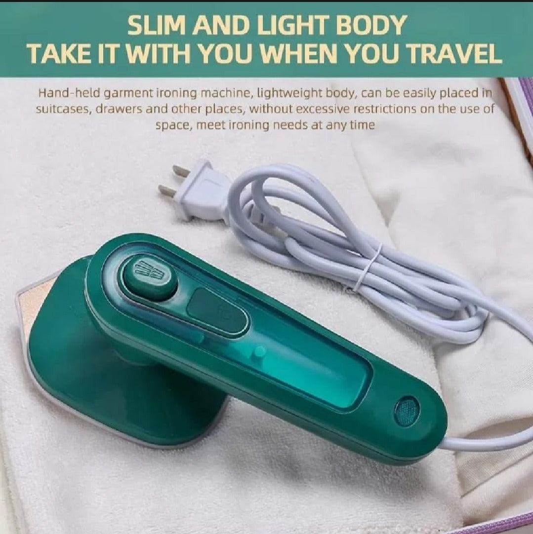 Portable Mini Steam Iron – 2-in-1 Wet & Dry Handheld Garment Iron for Travel