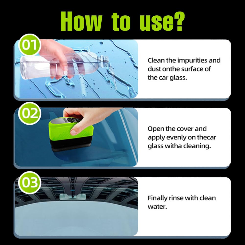 Oil Film Cleaning Brush 2.0 – Car Windshield & Glass Cleaner with Extra Liquid