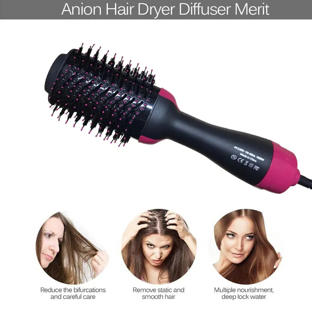 3-in-1 One-Step Hair Dryer & Volumizer – Hair Straightener, Curler & Styling Comb