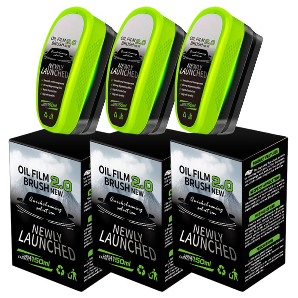 Oil Film Cleaning Brush 2.0 – Car Windshield & Glass Cleaner with Extra Liquid