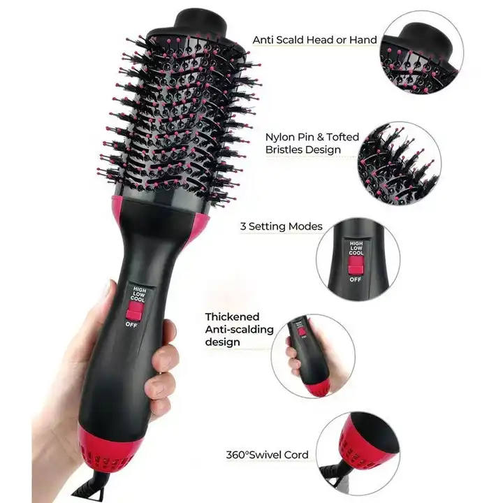 3-in-1 One-Step Hair Dryer & Volumizer – Hair Straightener, Curler & Styling Comb