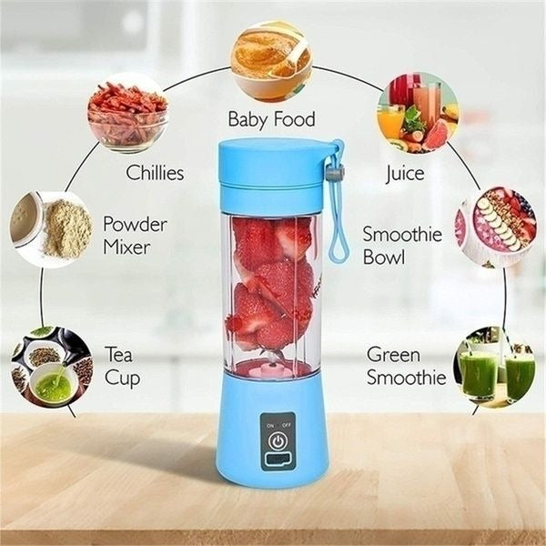 SEO Title  Rechargeable Mini Juicer Blender – 380ML Portable USB Blender with 6 Stainless Steel Blades