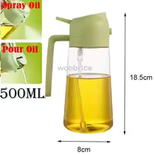 2-in-1 Oil Spray Bottle 470ml – Adjustable Mist & Oil Dispenser for Cooking