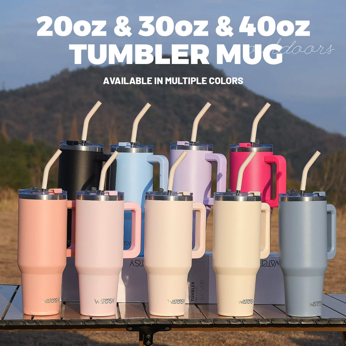 1200ml Quencher Style Tumbler with Straw & Handle – Black Marble Travel Water Bottle