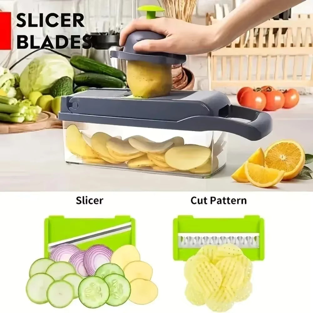 18-in-1 Vegetable Chopper Set – Manual Onion Slicer, Dicer, Grater & Potato Cutter