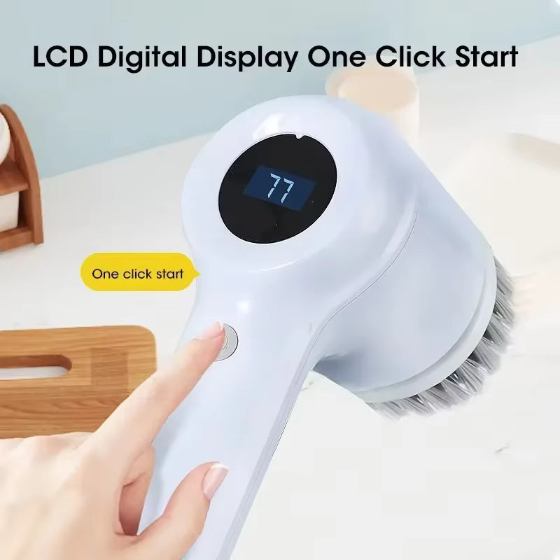 5-in-1 Electric Cleaning Brush – Rechargeable Cordless Scrubber for Kitchen & Bathroom