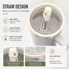 1200ml Quencher Style Tumbler with Straw & Handle – Black Marble Travel Water Bottle
