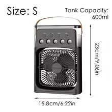Portable Mini Air Cooler Fan with Water Spray – USB Powered 3-Speed Fan with LED Light