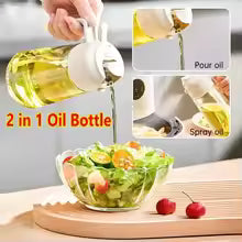 2-in-1 Oil Spray Bottle 470ml – Adjustable Mist & Oil Dispenser for Cooking