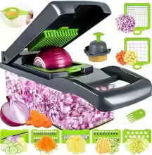 18-in-1 Vegetable Chopper Set – Manual Onion Slicer, Dicer, Grater & Potato Cutter