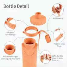 600ML Silicone Folding Water Bottle – Collapsible, Reusable & Leak-Proof Travel Bottle