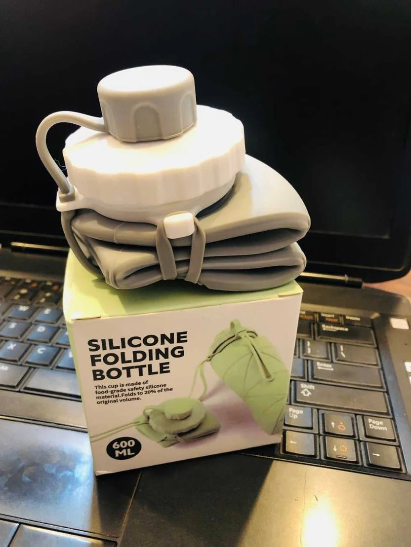 600ML Silicone Folding Water Bottle – Collapsible, Reusable & Leak-Proof Travel Bottle